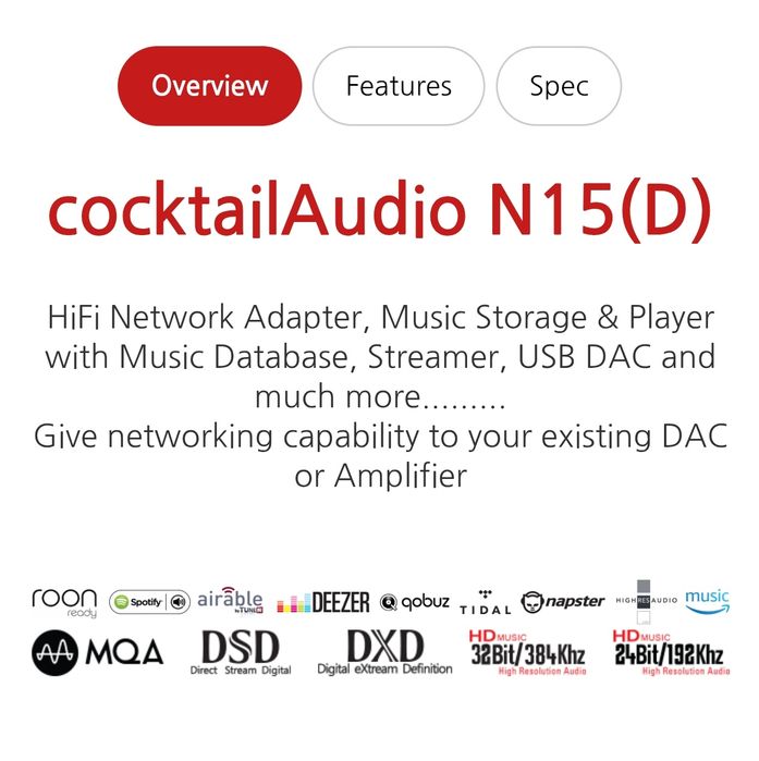 NovaFidelity N15D-STREAMER e DAC Cocktail Audio (Disco Interno SSD 2TB