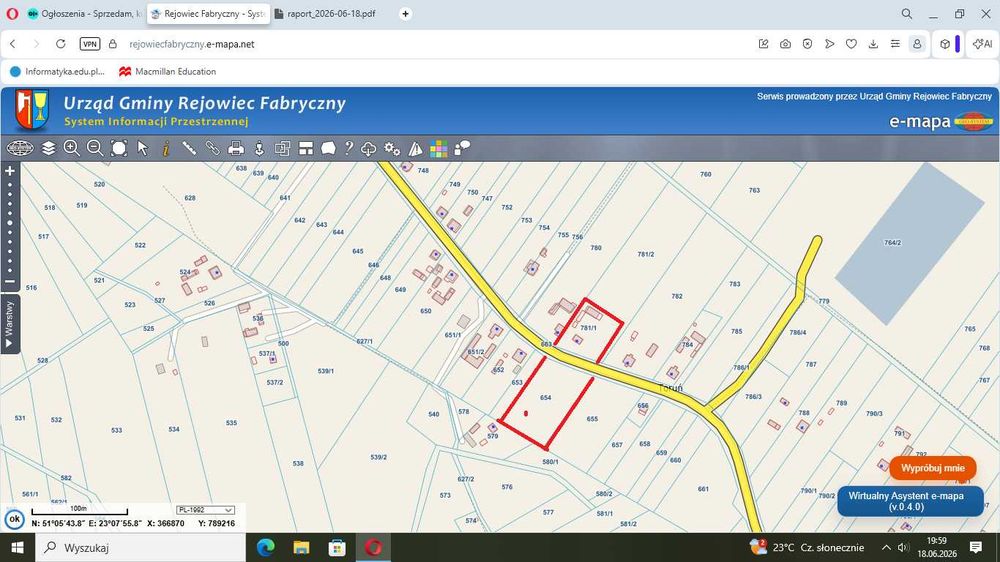 Działki Toruń gm. Rejowiec Fabryczny