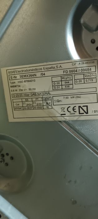 Placa a gás natural com isqueiro elétrico