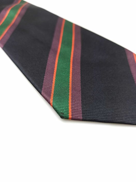 Etro Granatowy jedwabny krawat w paski regimental sap94