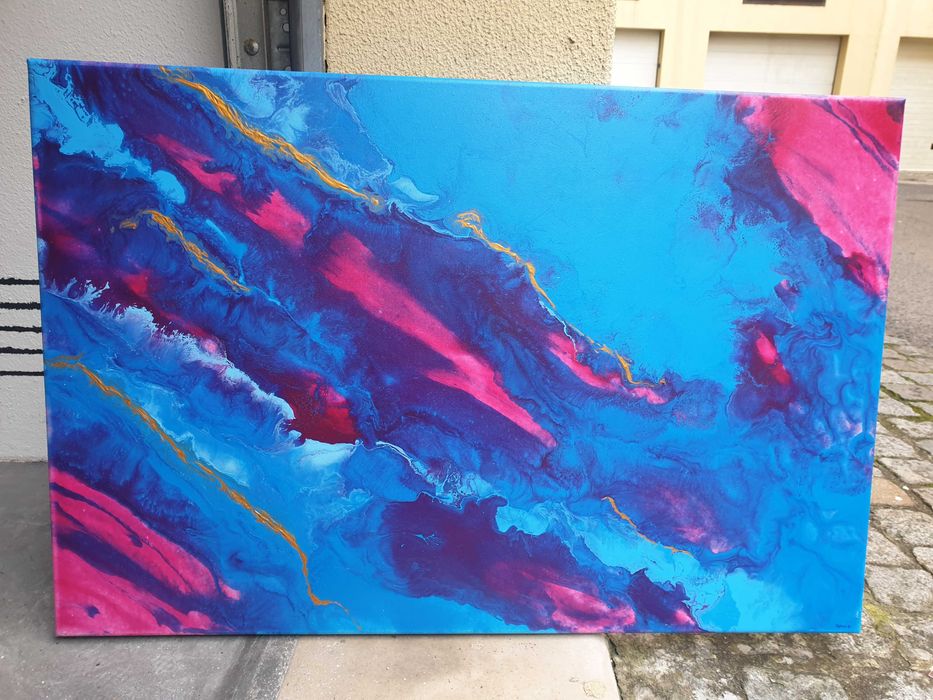 Quadro abstrato "Profundezas" 60 x 90 cm