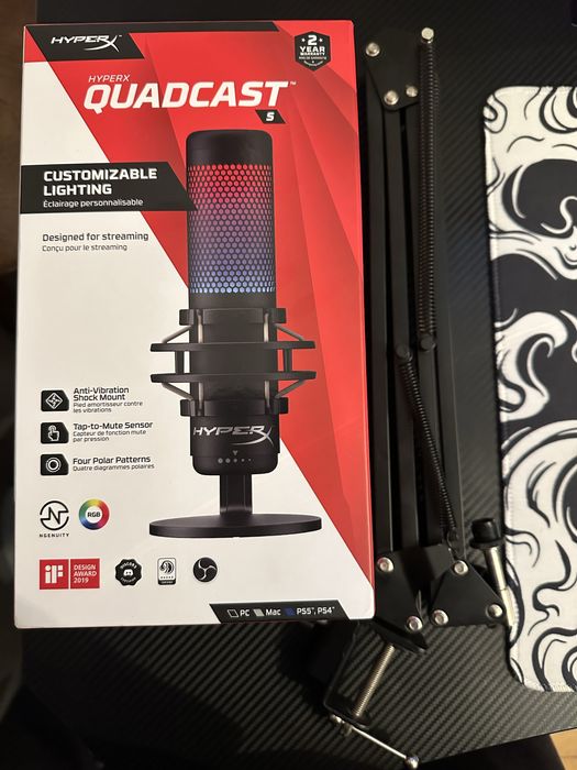 Microfone HyperX QuadCast S Preto