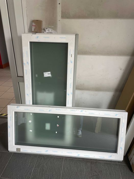 Okno PCV 132x55 białe NOWE Z RABATEM -50%