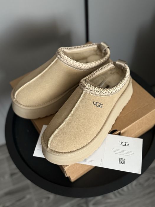 Ugg tazz бежеві замшеві угги капці тапки жіночі угі уггі