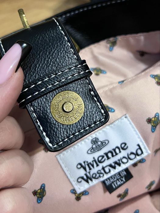 Сумка Vivienne Westwood шкіряна чорна вівʼєн вествуд juicy couture