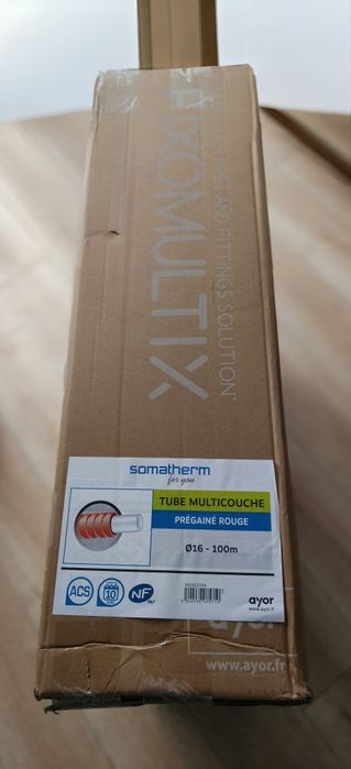 Rura PEX AL/PEX 16mm 100m w Czerwonej Otulinie Somatherm | NOWA | NF