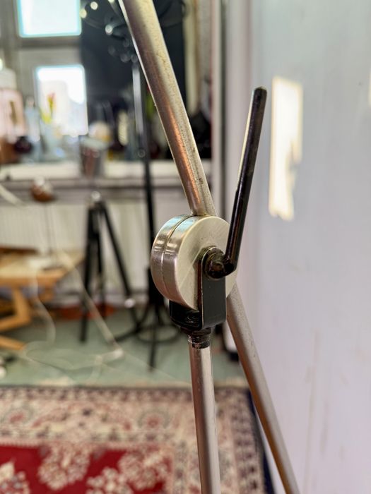 Lampa PRL stojąca podłogowa  „żuraw” proj. M. Gałecki lata 60. Vintage