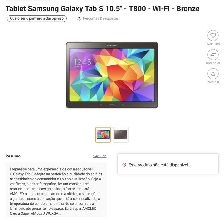 Tablet Samsung Galaxy Stab 10 Polegadas