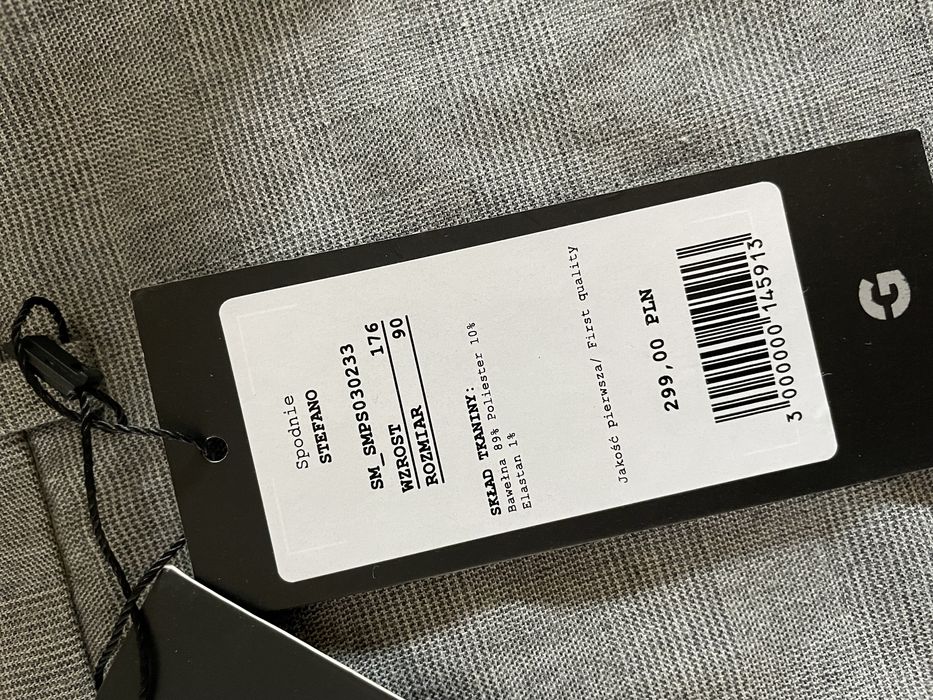 Szare spodnie Stefano Giacomo Conti 176/90