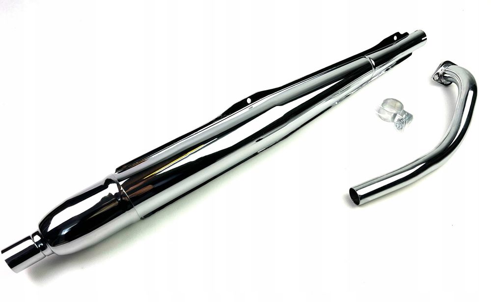 Tłumik rura wydech kolanko Jawa 50 Jawka Pancerka chrom Duells