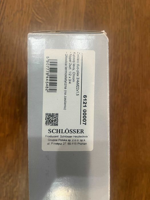 Zestaw przyłączy grzejnika SCHLOSSER DUO-PLEX, termostatyczny, chrom