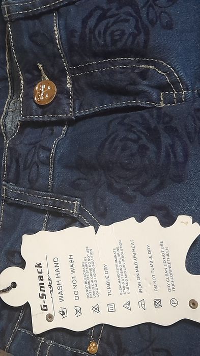 Spodnie  Jeansowe  damskie  z różami   G - SMACK * rozm. 38  * NOWE *