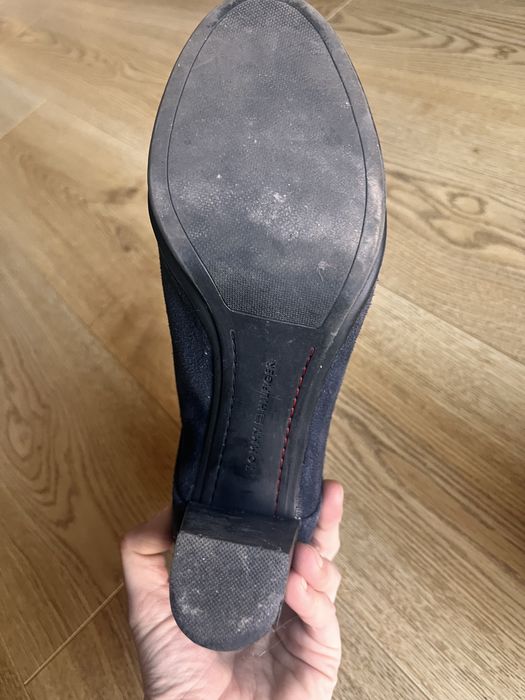 Botki Tommy Hilfiger granatowe sznurowane 40