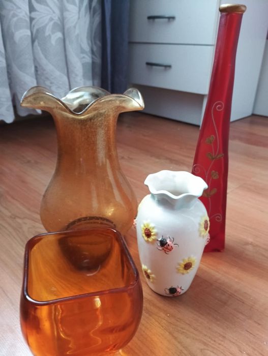 Stare wazony PRL - 4 sztuki, antyki, vintage