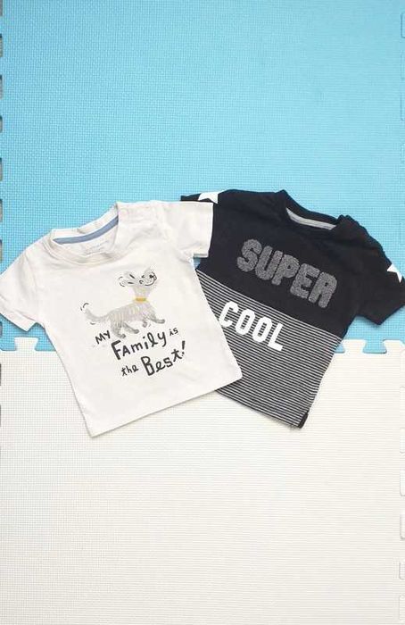 Zestaw komplet T-shirtów bluzek na krótki rękaw Primark 68 na lato