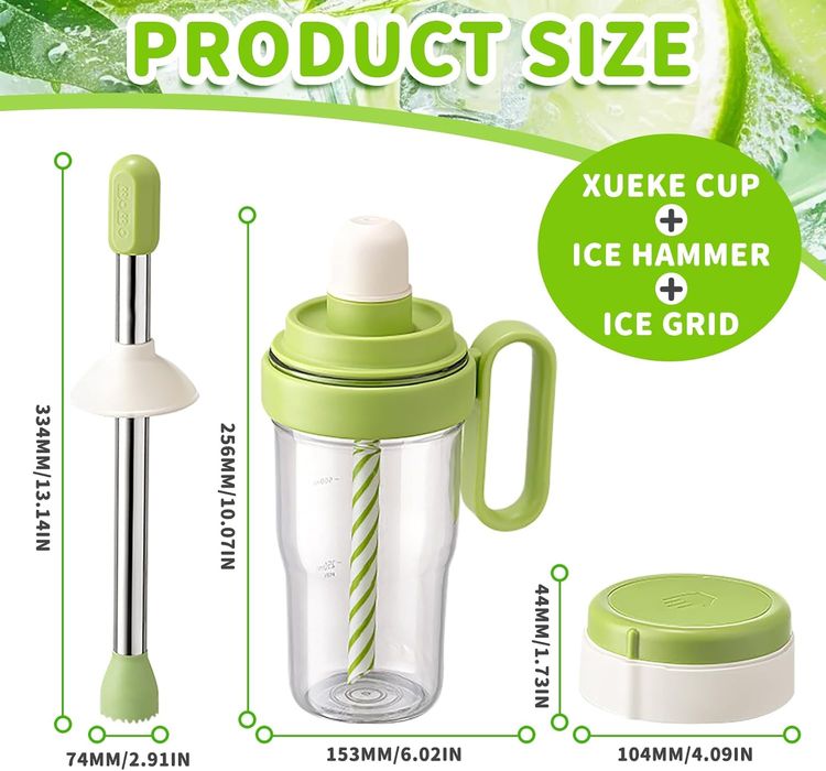 Shaker 3w1 Simsky - BPA free, kruszarka lodu - 1000 ml