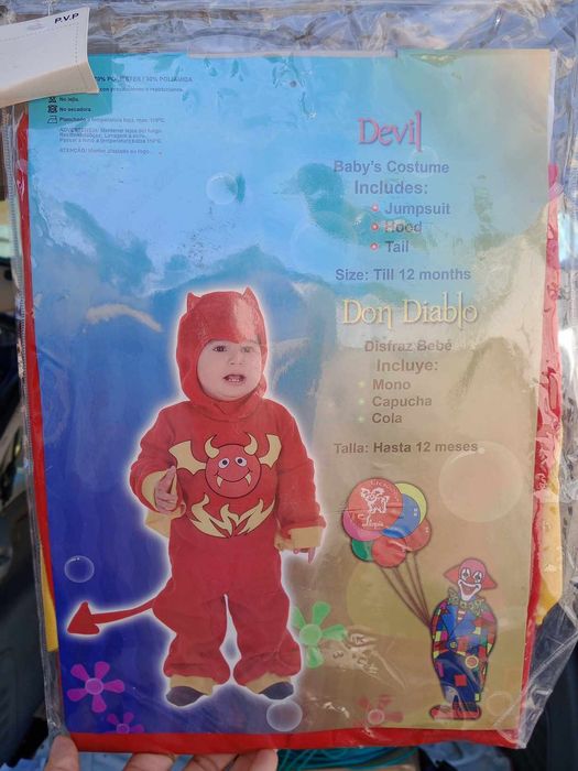 Fato DIABINHO de Halloween/Carnaval Criança (NOVO)