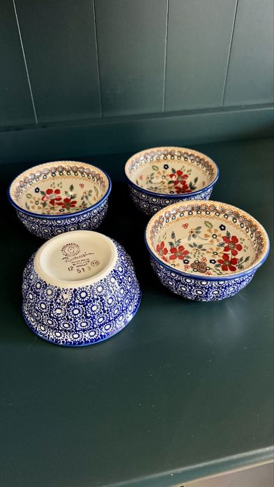 Bolesławiec Manufaktura dplc komplet 4 misek miska miseczki