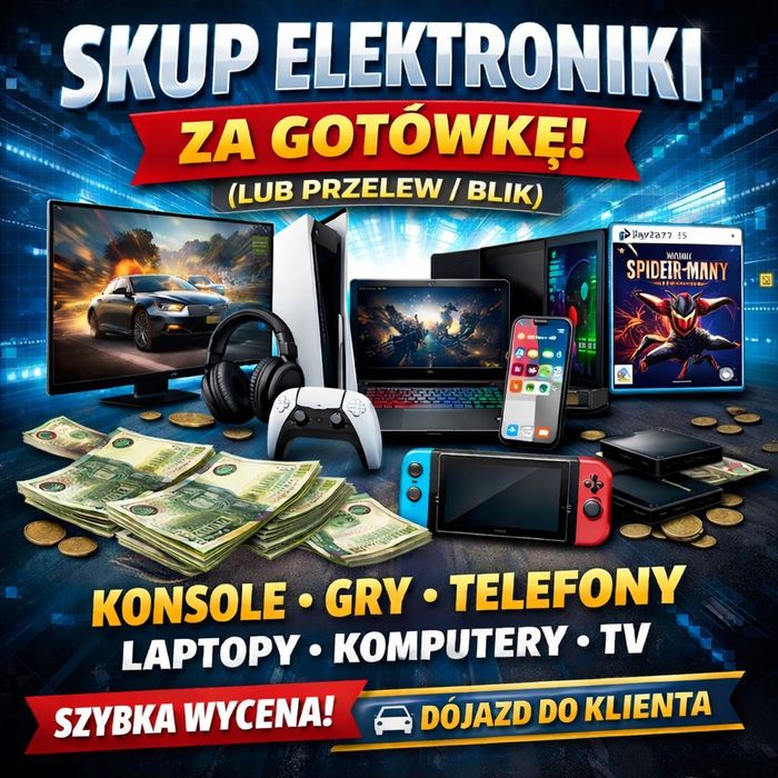 Skup elektroniki – konsole, telefony, laptopy, itp |Dojazd do klienta|