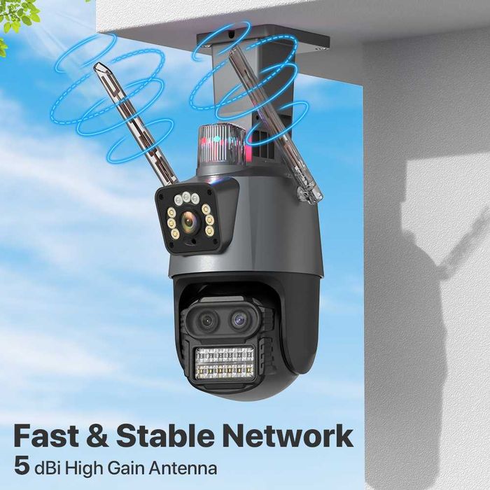 Уличная Охранная Поворотная WIFI Камера  WONSDAR XM55-9MP С Сиреной