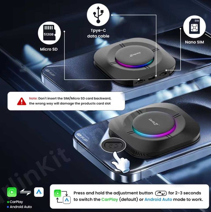 CarlinKit TBox S2 4gb/64gb - YouTube/Netflix (Android 13.0) - Новинка