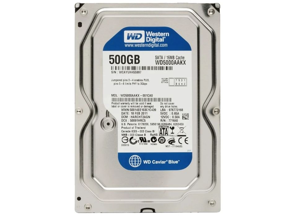 HDD Western Digital 3.5" Caviar Blue 500gb WD5000AAKS