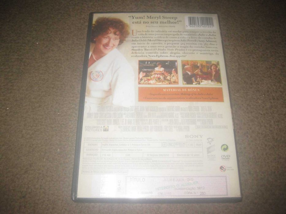 DVD "Julie e Julia" com Meryl Streep