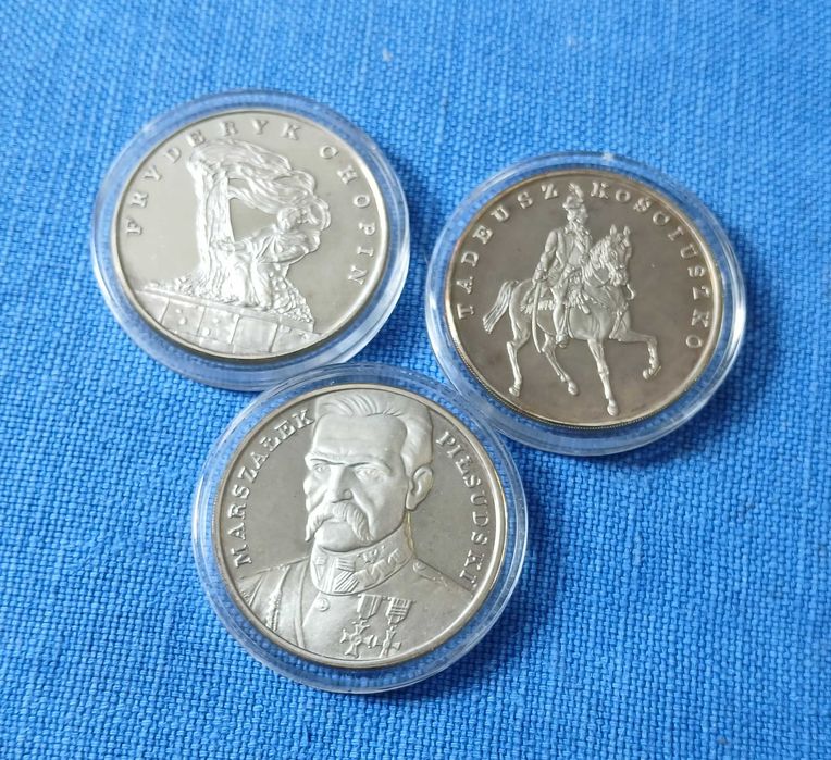100 000 zł Kościuszko Piłsudski Chopin tryptyk 1990