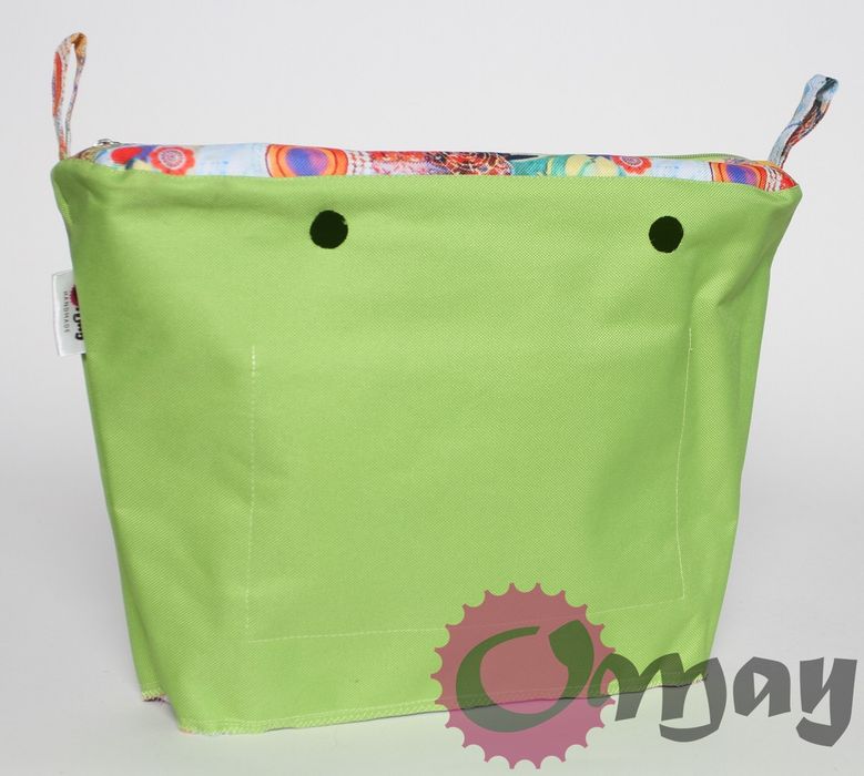 Lekki organizer do OBAG STANDARD abstrakcja zielony limonkowy OMAY