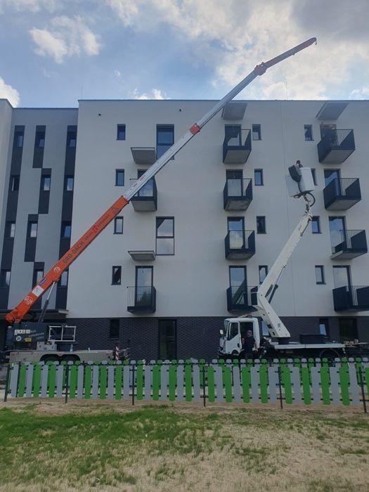 Usługi żurawiem oraz podnosnik koszowy