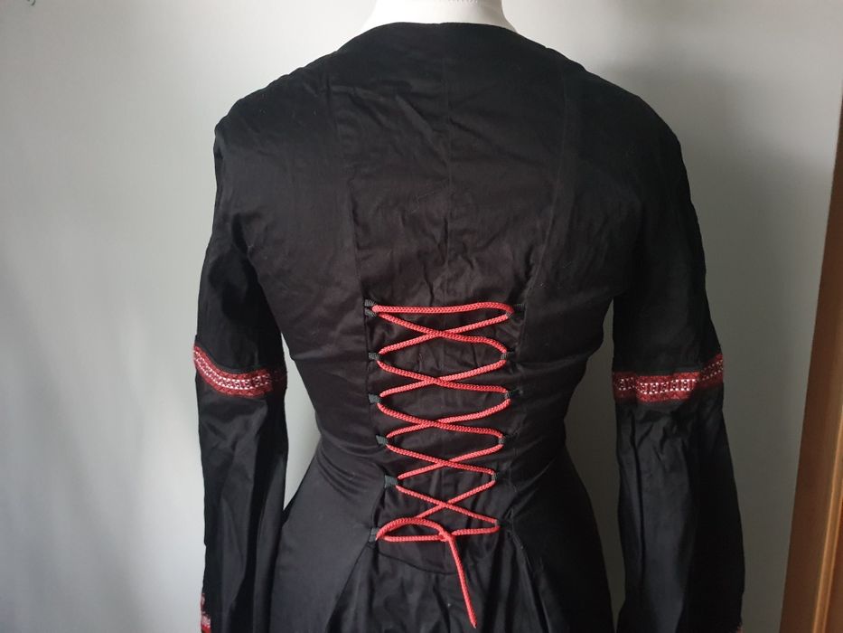 Długa bawełniana sukienka słowiańska gotycka ukrainian folklore pagan goth