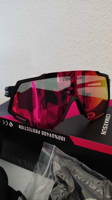 Óculos Desportivos/Ciclismo COMAXSUN Polarizados UV400 | 5 Lentes | Novos