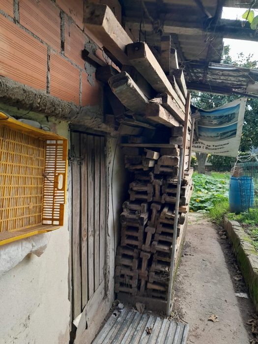 Lote de lenha, casca pinheiro, luvas