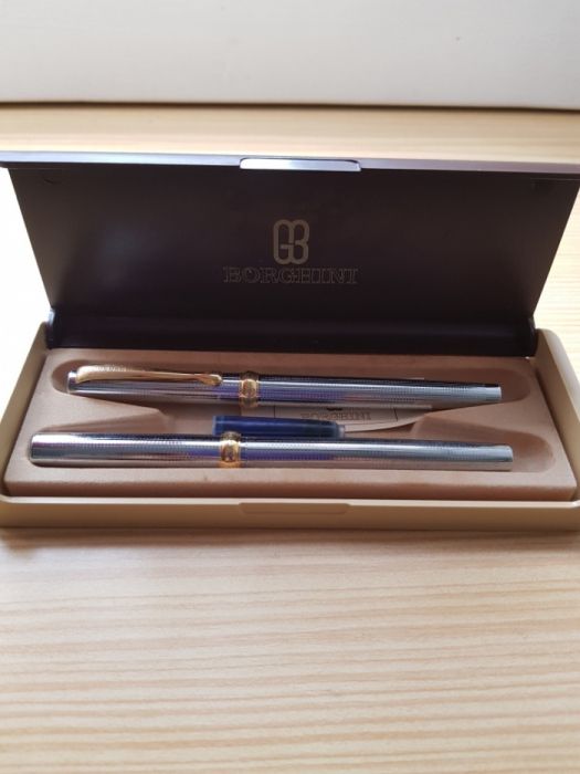 Caneta e esferográfica novas vintage la Borghini,peça de colecção.