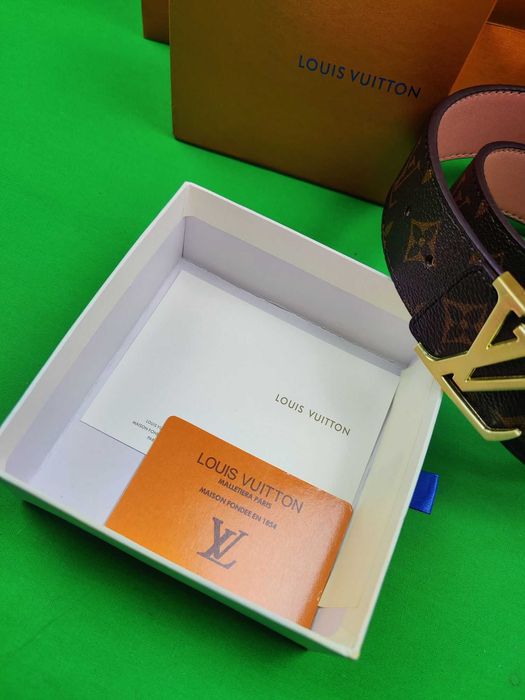 Pasek unisex Louis Vuitton z pudłkiem i torebka nowośc brazowy Premium