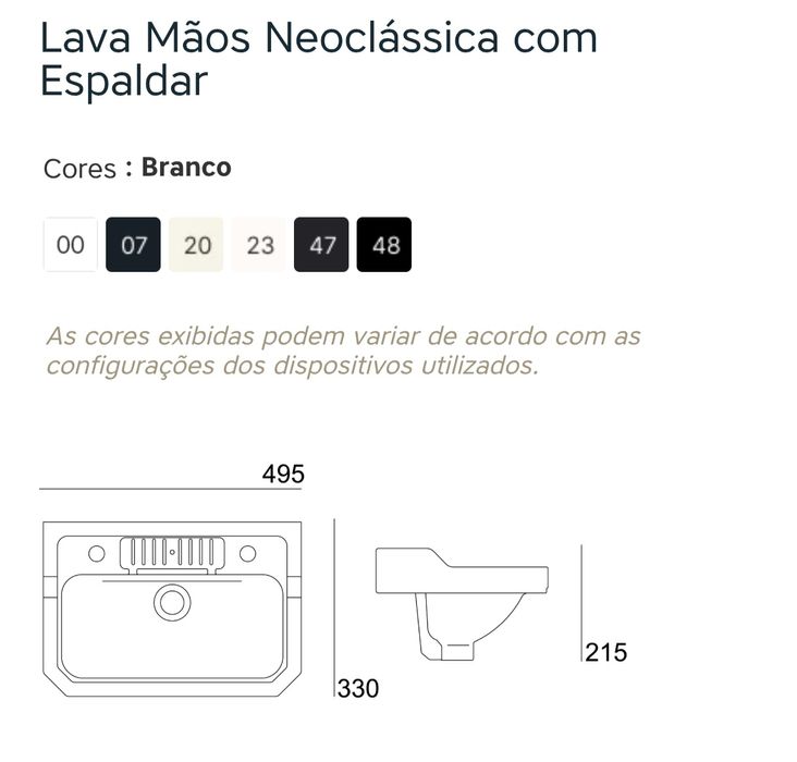 Lavatório Neoclássico VALADARES