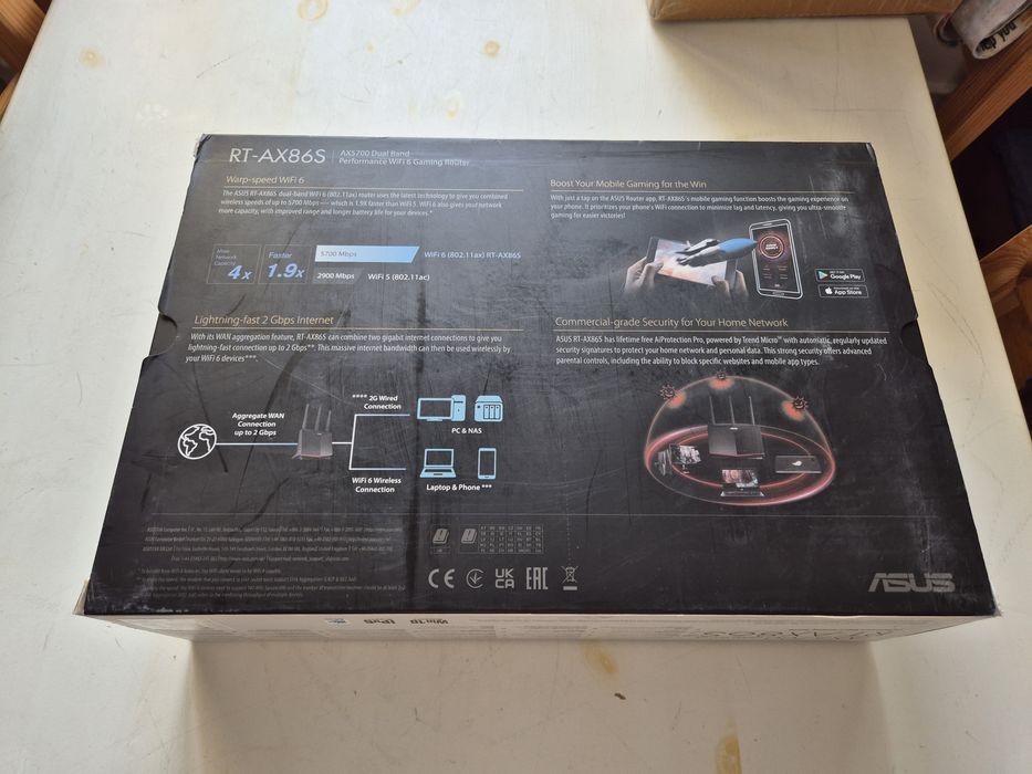ASUS RT-AX86S Gaming Router, Wi-Fi 6, 2.5 Gb LAN64283844602114121