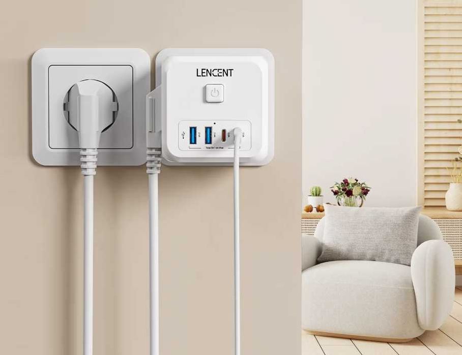 Gniazdko rozdzielacz USB 7 w 1