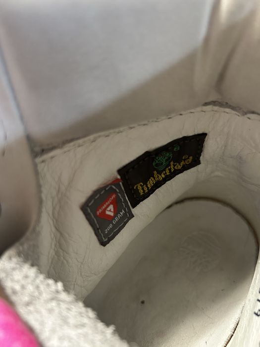 Timberland – ocieplane skórzane botki – kremowe – rozmiar 37,5–38