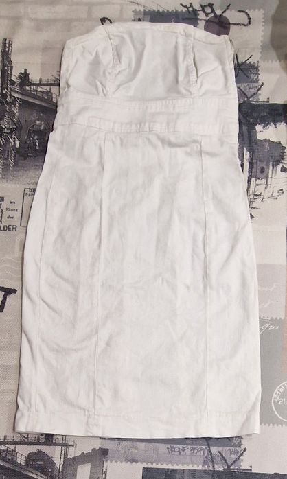 Sukienka biala jeans obcisla dopasowana sexy Bershka M