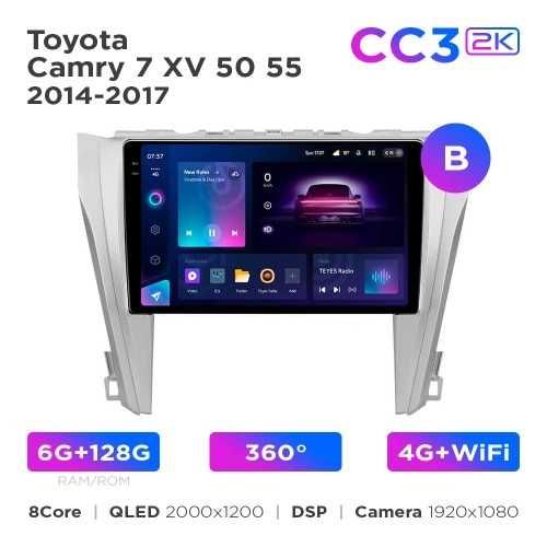 Штатная магнитола Teyes CC3 2k 4+32 Gb Toyota Camry XV 50 55 2014-2017