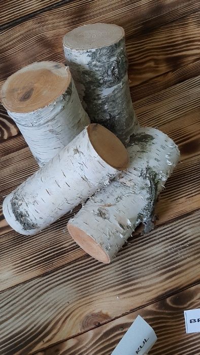 Drewniane pieńki,plastry z brzozy dekoracje zestaw