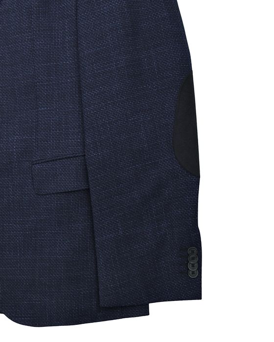 HUGO BOSS  чоловічий синій фактурний піджак з налокітниками. Оригінал. 52 (L/XL)