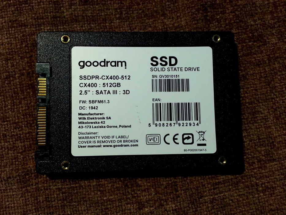Dysk SSD Goodram CX400 512GB