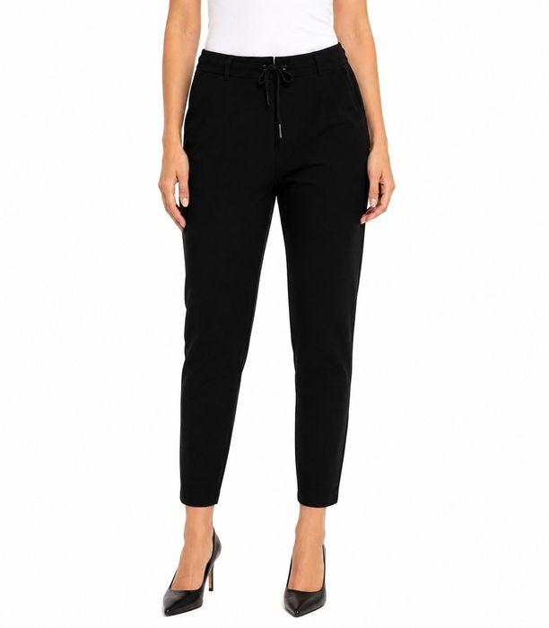 Czarne spodnie jogger z troczkiem S 36