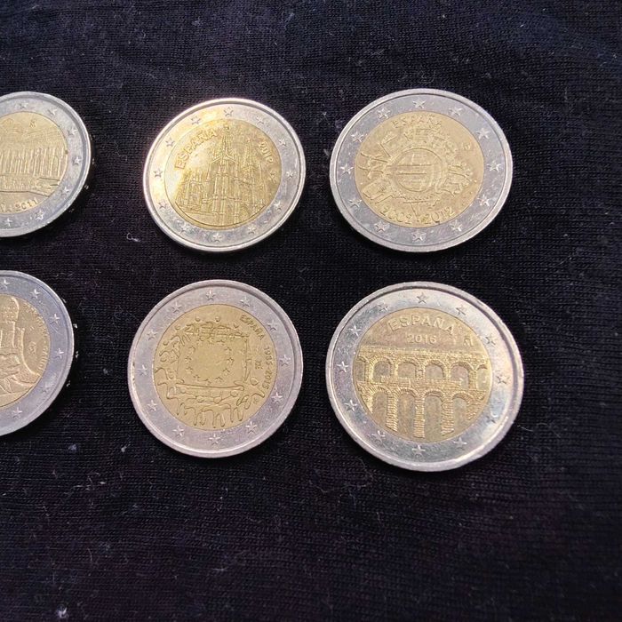 Lote de 10 Moedas de 2 Euros Comemorativas de Espanha