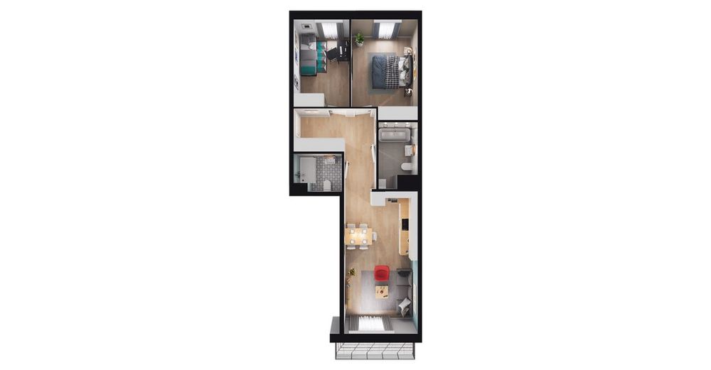 3-pokojowe mieszkanie 60m2 + loggia Bezpośrednio