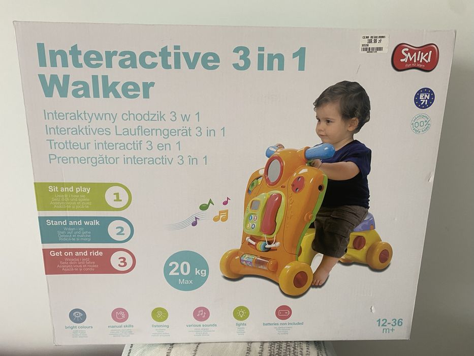 Chodzik pchacz interaktywny, 3w1