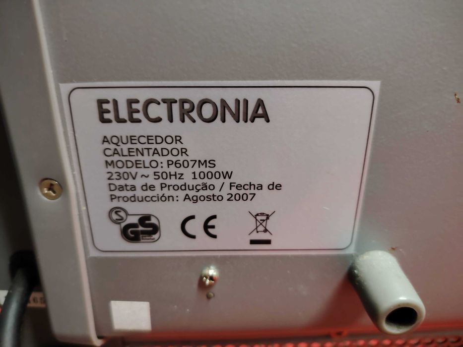 Aquecedor  1000W ELECTRONIA