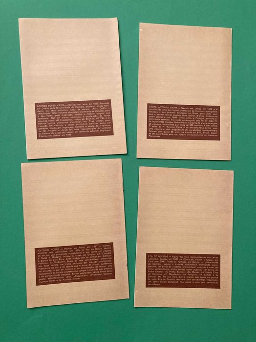 Colecção de 4 Cadernos Escolares Escritores Anos 70